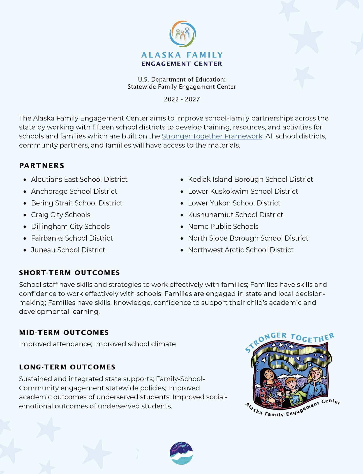 Alaska Family Engagement Center Grant One-Pager